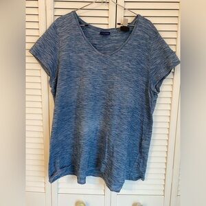 J Jill Pure Jill Shirt Top Womens XL Indigo Stripes Coastal Casual Basic Tee